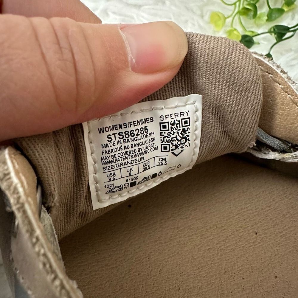 SPERRY Women's Angelfish Boat Shoe Brown Silver Comfort Flats size 8.5 - Picture 6 of 9
